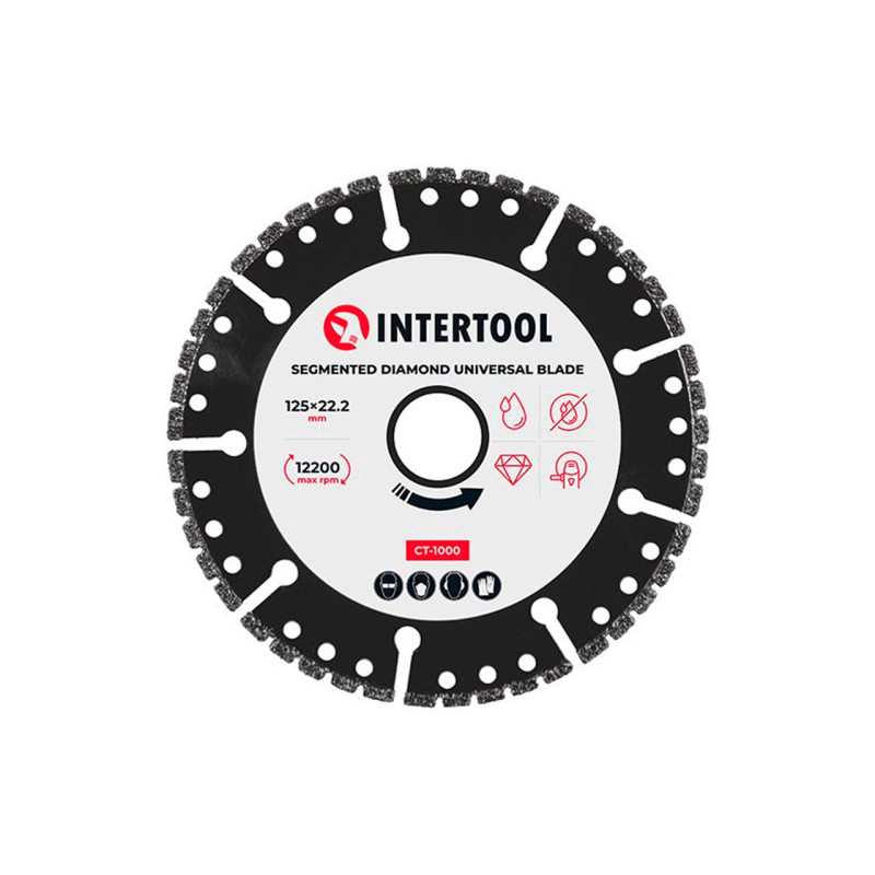 Диск алмазный Intertool 125мм сегмент универсальный (CT-1000)