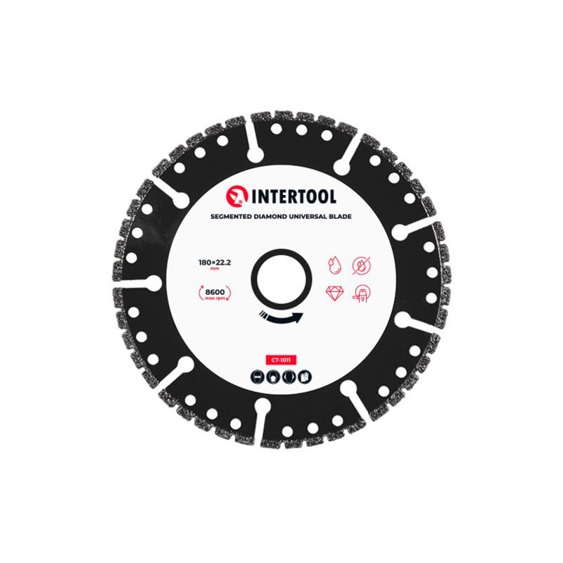 Диск алмазный Intertool 180мм сегмент универсальный (CT-1011)