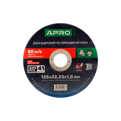 Диск отрезной по нержавеющей стали Apro 125 х 1.0 х 22.23мм (829032) (10 шт.)