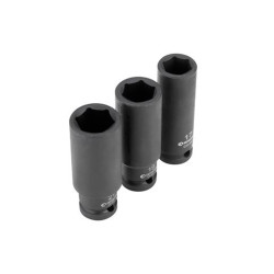 Набор головок ударных Intertool-Storm 17 x 19 x 21мм x 1/4" черные (3шт) (ET-8501)