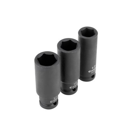 Набор головок ударных Intertool-Storm 17 x 19 x 21мм x 1/4" черные (3шт) (ET-8501)
