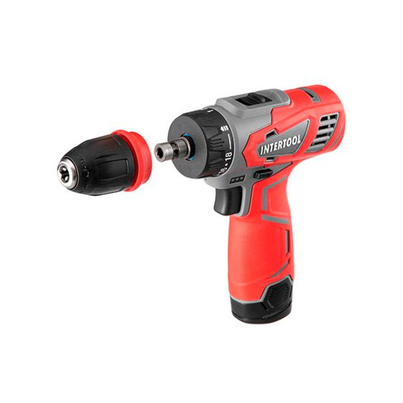 Шуруповерт аккумуляторный Intertool 12В x 1.5Ач Li-Ion DFR (DT-0314)
