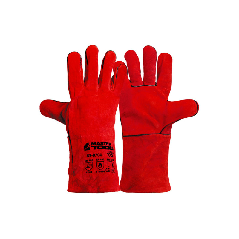 Перчатки Mastertool замшевые краги 35 см х 14" (красные) (83-0704)
