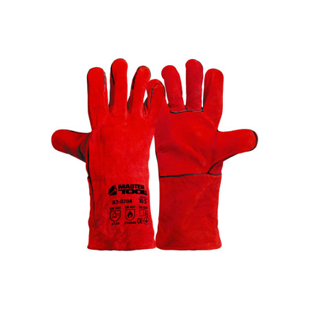 Перчатки Mastertool замшевые краги 35 см х 14" (красные) (83-0704)