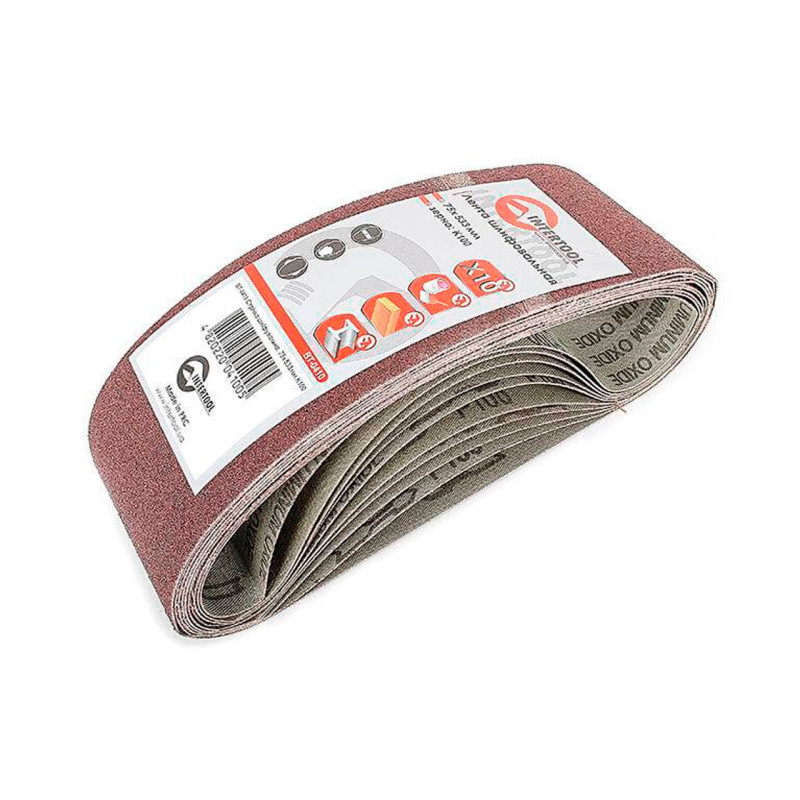 Лента шлифовальная Intertool 75 х 533 мм Р100 (10 шт.) (BT-0410)