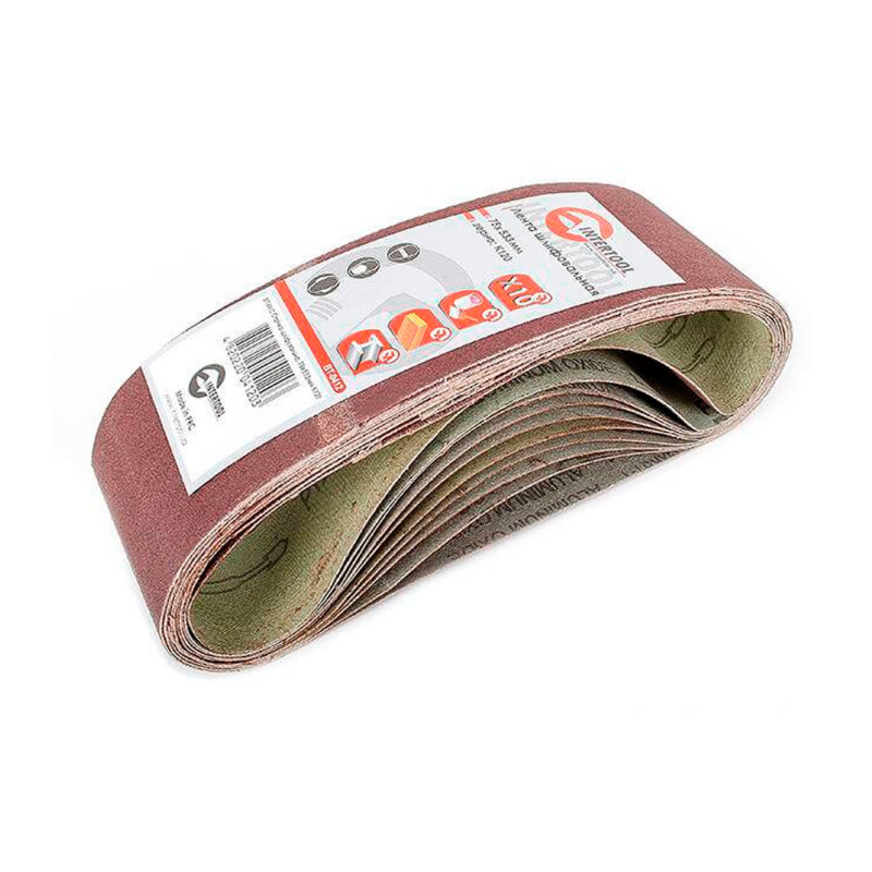 Лента шлифовальная Intertool 75 х 533 мм Р120 (10 шт.) (BT-0412)
