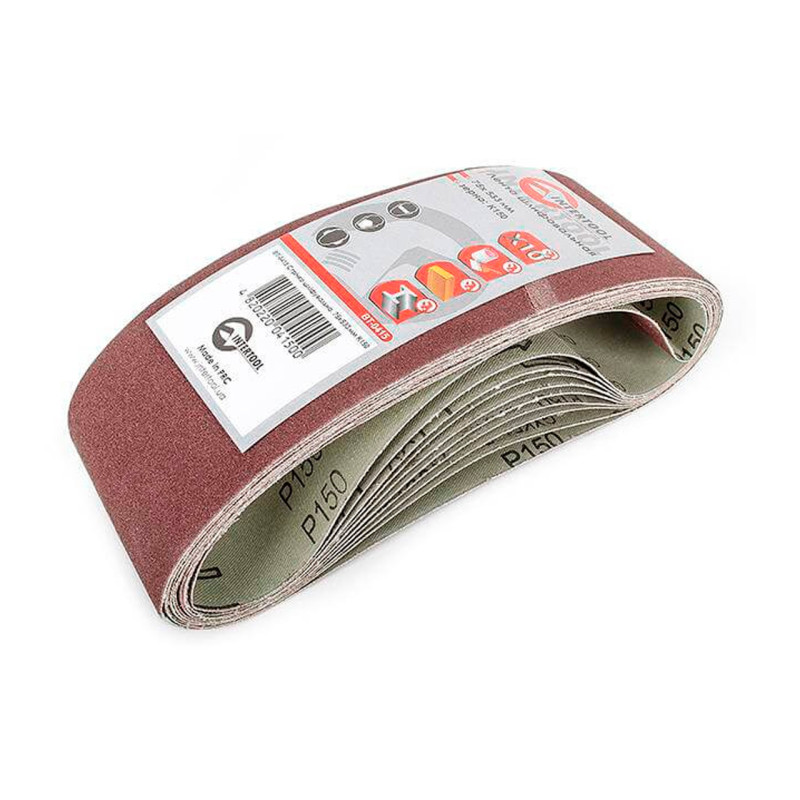 Лента шлифовальная Intertool 75 х 533 мм Р150 (10 шт.) (BT-0415)