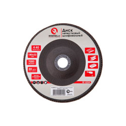 Круг лепестковый торцевой Intertool 180 мм Р40 (BT-0224)