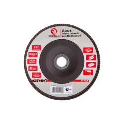 Круг лепестковый торцевой Intertool 180 мм Р80 (BT-0228)