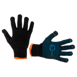 Перчатки Intertool 70/30 с точкой 68г черные 10" (SP-0132) (12 шт.)