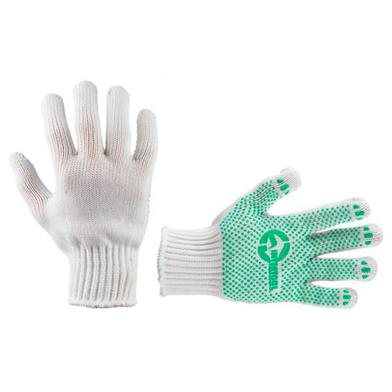 Перчатки Intertool 70/30 с точкой 68г белые 9" (SP-0133) (12 шт.)