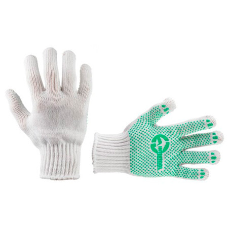 Перчатки Intertool 70/30 с точкой 68г белые 9" (SP-0133) (12 шт.)