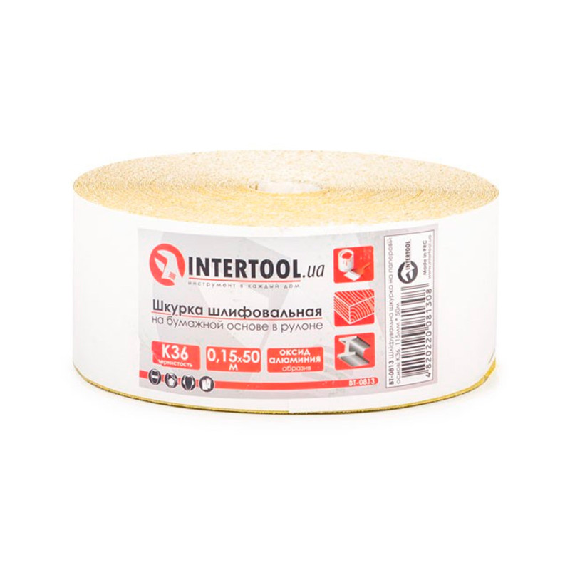 Шлифовальная шкурка Intertool 115 мм x 50 м x P36 бумага (BT-0813)