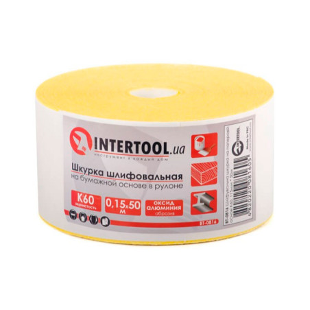 Шлифовальная шкурка Intertool 115 мм x 50 м x P60 бумага (BT-0816)