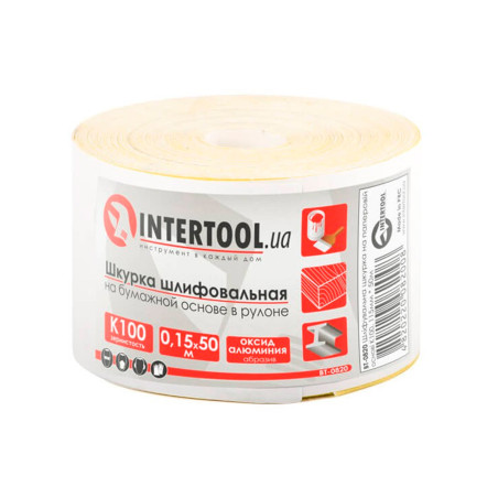 Шлифовальная шкурка Intertool 115 мм x 50 м x P100 бумага (BT-0820)