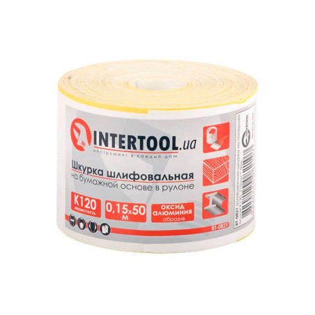 Шлифовальная шкурка Intertool 115 мм x 50 м x P120 бумага (BT-0821)