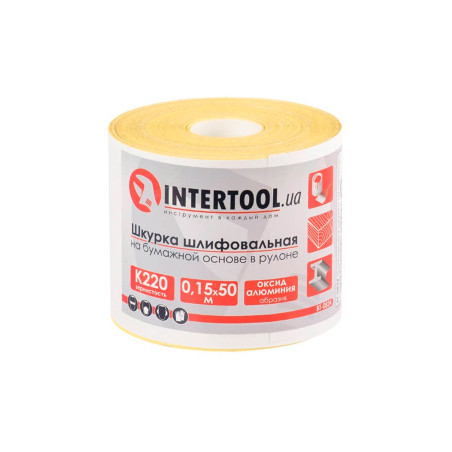 Шлифовальная шкурка Intertool 115 мм x 50 м x P220 бумага (BT-0824)