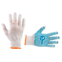 Перчатки Intertool 70/30 с точкой 55г белые 10" (SP-0130) (12 шт.)