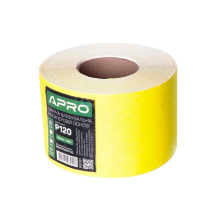 Шлифовальная шкурка Apro 115 мм x 50 м x P120 бумажная (828161)