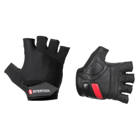 Перчатка Intertool кожанная гелевые вставки без пальцев 10" (SP-0147)