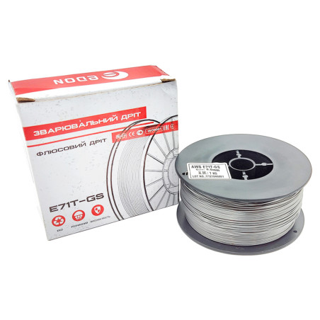Проволка сварочная Edon 0.8мм x 1кг c флюсом (FLUS-0.8-1kg)