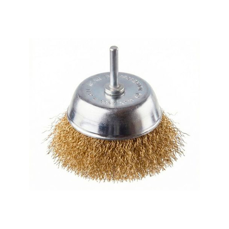 Щетка торцевая Intertool 100мм x 1/4" рифленая латунь (BT-9101)