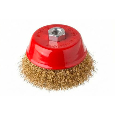 Щетка торцевая Intertool 125мм x M14 рифленая латунь (BT-1126)